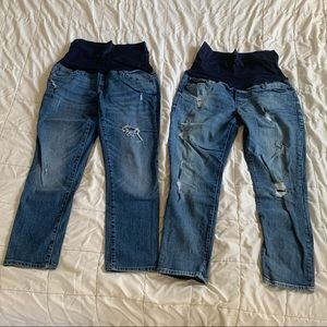 Gap maternity “best girlfriend” full panel jeans size 10 bundle lot